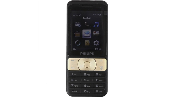 Điện thoại Philips E180 đen vàng 2 sim giá rẻ tại Nguyễn Kim