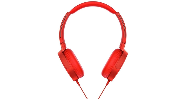 Tai nghe Sony MDRXB550APRCE màu đỏ thiết kế gấp gọn tiện dụng