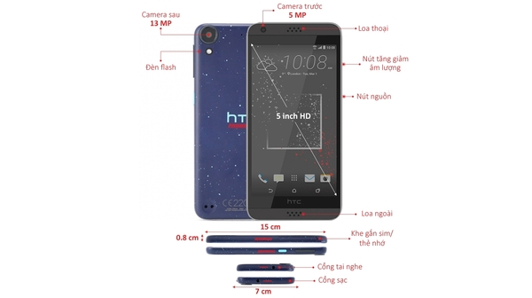 Điện thoại HTC Desire 630 Dual Sim chạy trên hệ điều hành Androi 6.0
