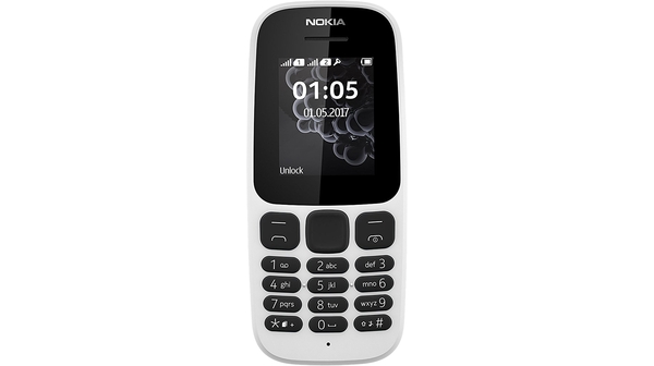 Điện thoại di động Nokia 105 Dual Sim 2017 trắng có thiết kế nhỏ gọn