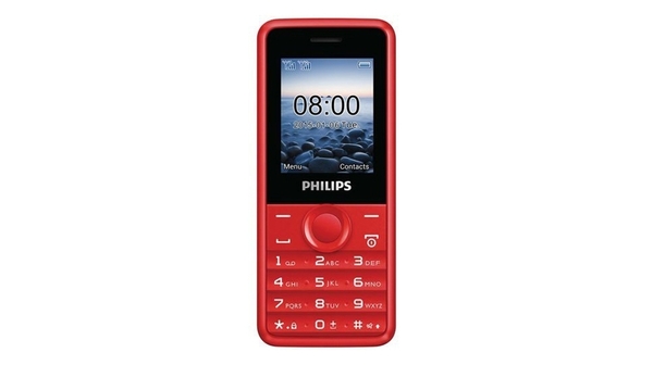 Philips E103 đỏ 2 sim, pin 1050mAh giá rẻ tại điện máy Nguyễn Kim