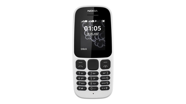 Điện thoại Nokia 105 Single SIM màu trắng cực kì bền bỉ