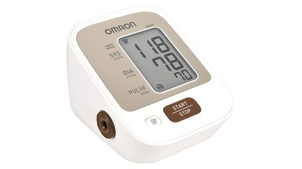 Máy đo huyết áp Omron JPN600 mặt nghiêng