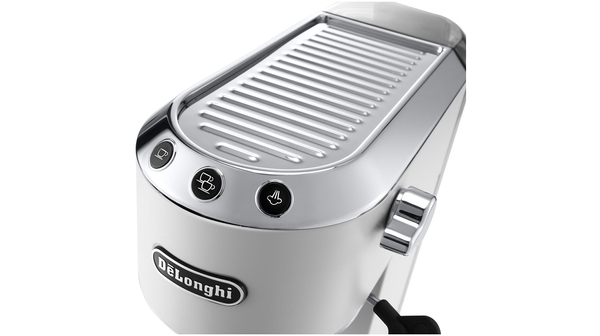 Máy pha cà phê Delonghi EC685.W màu trắng khay có thể tháo rời với chỉ báo mức nước