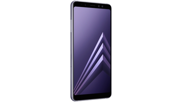 Điện thoại Samsung Galaxy A8+ 2018 màu tím bên trái