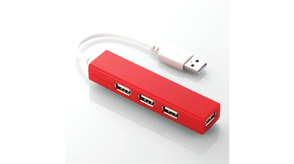 Cổng nối USB Elecom U2H-SS4BRD (đỏ) có thiết kế tiện dụng