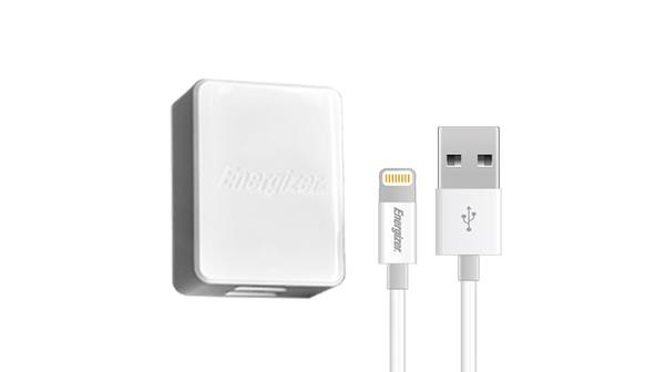 Củ sạc 2.4A kèm cáp lightning Energizer ACA2CEUULI3 chính hãng