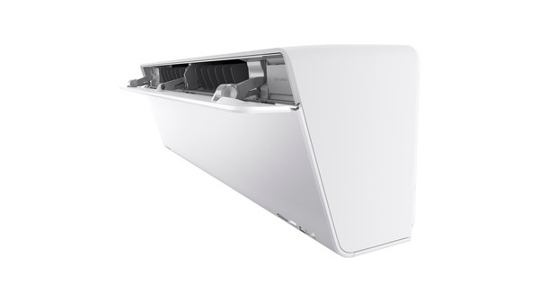 Máy lạnh Panasonic Inverter mặt nghiêng bên phải cánh quạt mở