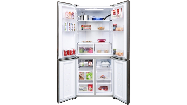 Tủ lạnh Aqua AQR-IG525AM (SG) có bảng điều khiển cảm ứng, hiển thị nhiệt độ từng ngăn