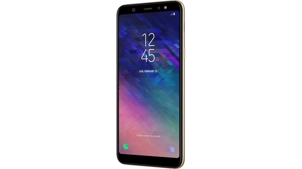 Điện thoại Samsung Galaxy A6 màu vàng (2018) mặt trái