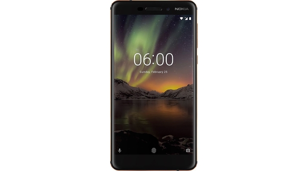 Điện thoại di động Nokia 6.1 màu đen mặt trước