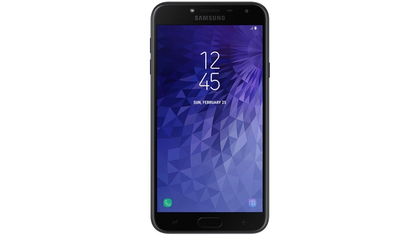 Điện thoại Samsung Galaxy J4 màu đen mặt trước