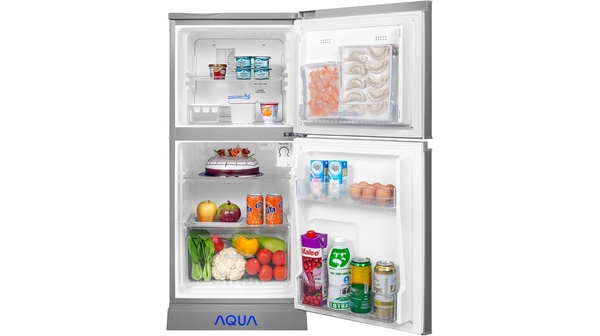 Tủ lạnh Aqua AQR-125BN (SH) màu xám nhạt với thiết kế cửa phẳng mới,hiện đại