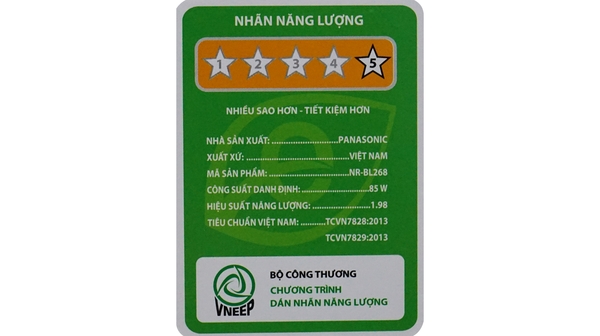 Tem năng lượng của Tủ lạnh Panasonic 238 lít NR-BL268PSVN