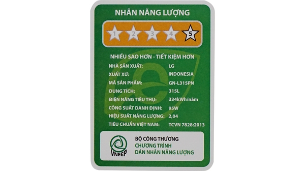 Tem năng lượng của Tủ lạnh LG 208 lít GN-L208PN