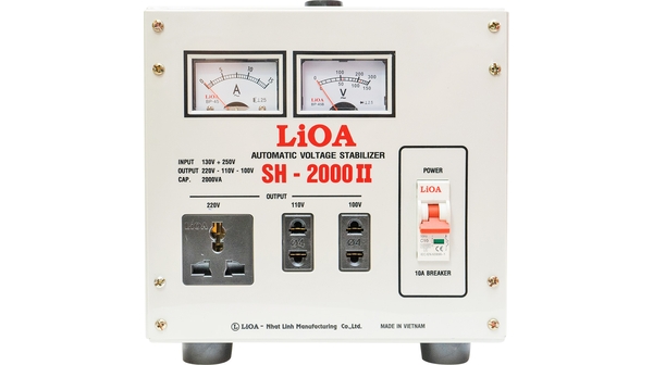 Ổn áp Lioa 1P SH-2KVA II SH-2000II mặt chính diện