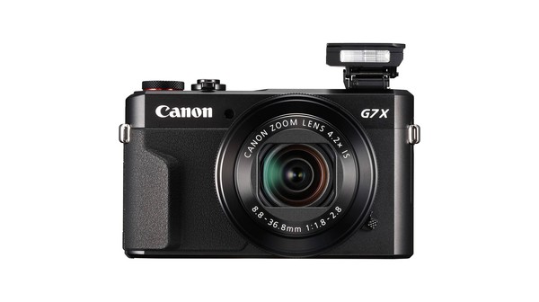 Máy ảnh Canon Powershot G7X MKII mặt chính diện đèn flash
