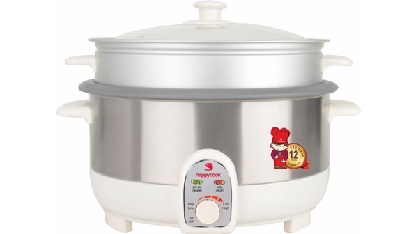 Nồi lẩu điện Happy Cook HCHP-350ST thiết kế đơn giản, màu sắc nhã nhặn