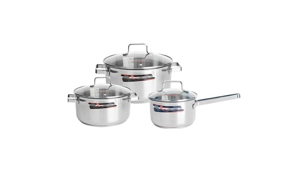 Bộ nồi Inox Happy Cook Milan HC-06MLGX giá rẻ tại Nguyễn Kim