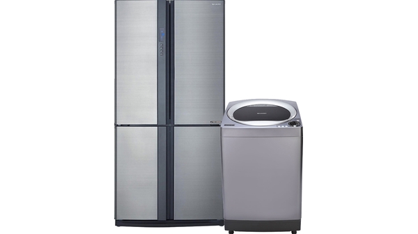 Combo tủ lạnh Sharp 626 lít SJ-FX631V-SL + Máy giặt Sharp 10.2 kg ES-U102HV-S giá hấp dẫn tại Nguyễn Kim