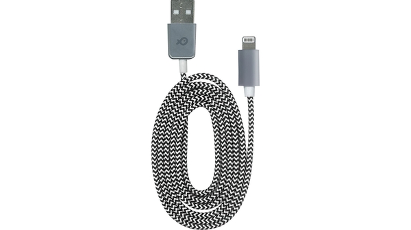 Cáp Poss 1m Lightning/USB-A Tresse NR PSL-1TBK