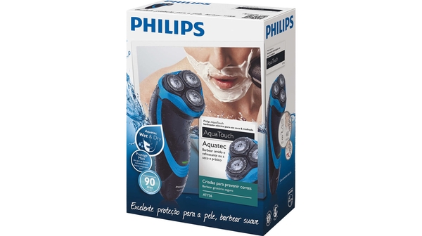 Máy cạo râu Philips AT756 45 phút cạo râu, khoảng 14 lần cạo râu sau 8 giờ sạc
