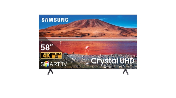 Smart Tivi Samsung 4K 58 inch UA58TU7000KXXV mặt chính diện