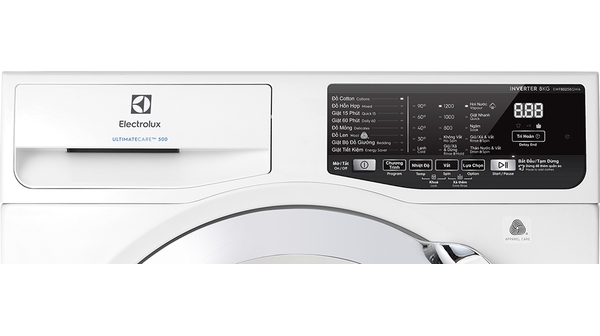 Máy giặt Electrolux Inverter 8 kg EWF8025BQWA bảng điều khiển