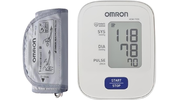 Máy Đo Huyết Áp Bắp Tay Omron HEM-7120 mặt chính diện