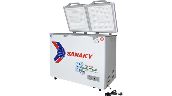 Tủ đông Sanaky Inverter 260 lít VH-3699W4K mặt nghiêng phải tủ mở