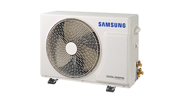 Máy lạnh Samsung Inverter 2 HP AR18TYHYCWKNSV mặt nghiêng phải dàn nóng