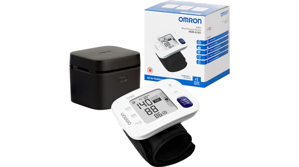 Máy đo huyết áp cổ tay Omron HEM-6181 hộp sản phẩm