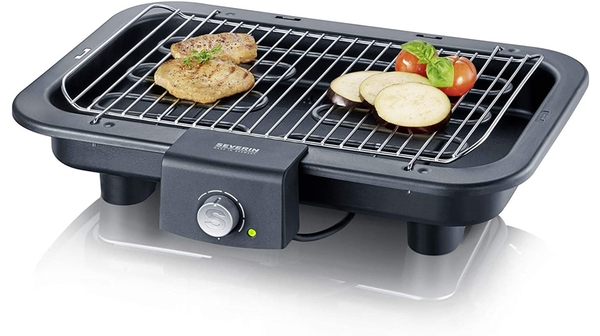 Vỉ nướng Severin PG-8546 mặt nghiêng trái nướng đồ ăn