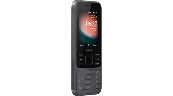 Điện thoại Nokia 6300 4G Đen Xám mặt nghiêng phải
