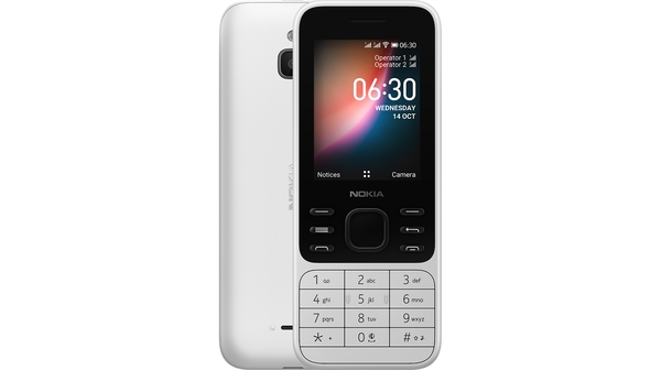 Điện thoại Nokia 6300 4G Trắng mặt chính diện trước sau
