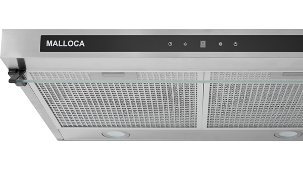 Máy hút mùi Malloca H342.7TC bảng điều chỉnh nhiệt độ và đèn