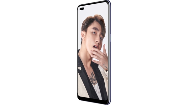 Điện thoại OPPO Reno4 Tím mặt nghiêng phải