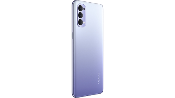 Điện thoại OPPO Reno4 Tím mặt lưng nghiêng trái