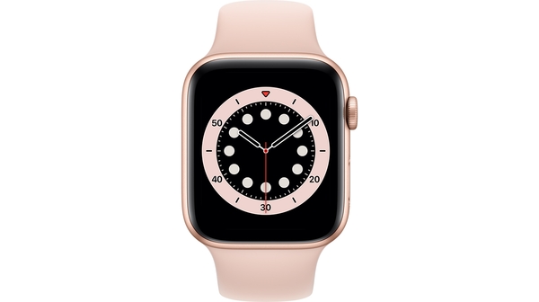 Apple Watch S6 LTE 44mm Vỏ nhôm Dây cao su Hồng mặt chính diện