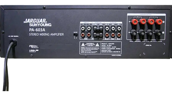 Amply Jarguar Suhyoung PA-603A mặt lưng