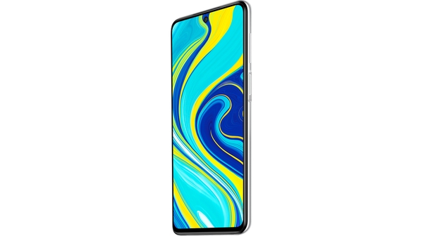 Điện thoại Xiaomi Redmi Note 9s 4GB/64GB Trắng mặt chính diện nghiêng phải