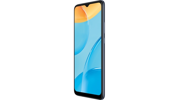Điện thoại OPPO A15 Đen mặt chính diện nghiêng phải
