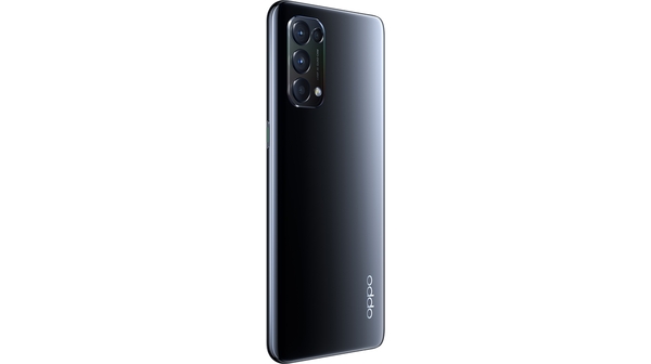 Điện thoại OPPO Reno5 Đen mặt lưng nghiêng trái