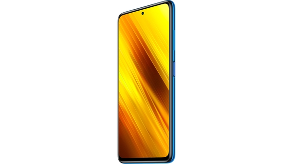 Điện thoại Xiaomi POCO X3 6GB/64GB Xanh Dương mặt nghiêng trái