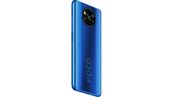 Điện thoại Xiaomi POCO X3 6GB/64GB Xanh Dương mặt lưng nghiêng trái