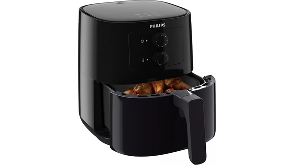 Nồi chiên không dầu Philips 4.1 lít HD9200/90 mặt nghiêng phải mở nắp nồi