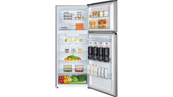 Tủ lạnh Casper Inverter 404 lít RT-421VGW mặt chính diện cửa mở có đồ ăn