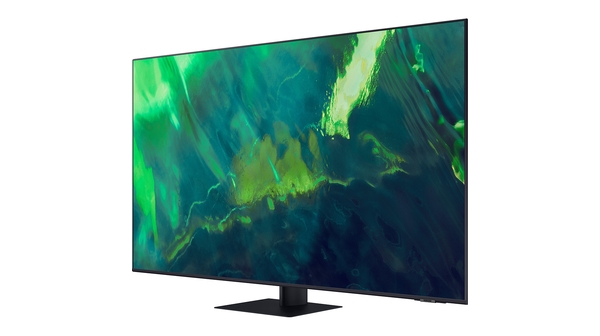 Smart Tivi QLED Samsung 4K 55 inch QA55Q70AAKXXV mặt nghiêng phải