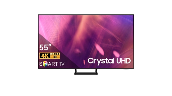 Smart Tivi Samsung Crystal UHD 4K 55 inch UA55AU9000KXXV mặt chính diện