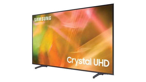Smart Tivi Samsung Crystal UHD 4K 50 inch UA50AU8000KXXV mặt nghiêng phải